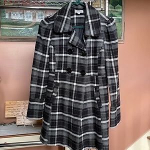 Black, White, Gray Pea Coat